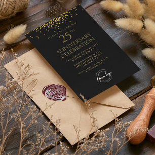 Convites 25 de negócios corporativo - Dourado