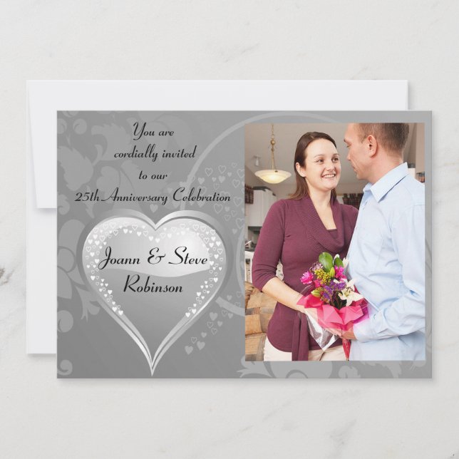 Convites 25 de Silver aniversário (Frente)