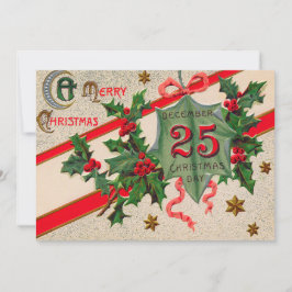 Convites 25 Holly Enfeites de natal