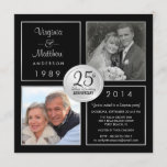 Convites 25 Silver Weding Anniversário Surprise Party<br><div class="desc">Crie a sua diversão e rico personalizados 25 Silver Wedding Anniversário Surpresa — dois (2) modelos de fotos enquadradas "então e agora" — com um belo emblema de shimmer prateado. Personalize o nome, a data e os detalhes da sua comemoração especial do Aniversário de Casamento Prateado. **NOTA: Dimensionado para cartões...</div>