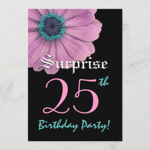 Convites 25 SURPRESA Modelo Pink Daisy