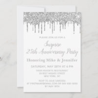 25 White e Silver Surprise Anunciory Party