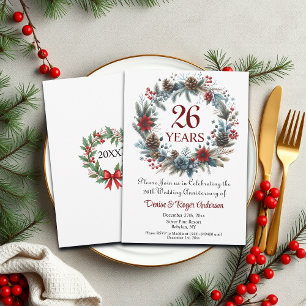 Convites 26.º aniversário de casamento Inverno