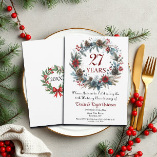 Convites 27.º aniversário de casamento Inverno