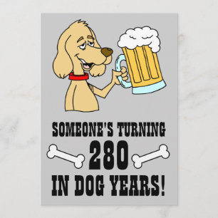 Convites 280 Anos De Cão aniversário de 40 anos