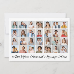 Convites 28 Colagem de Fotos Adicione seu próprio Agradecim