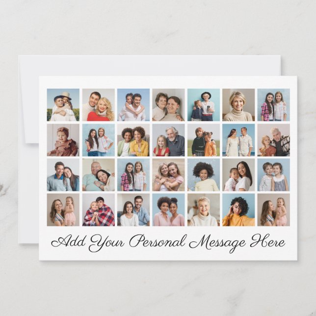 Convites 28 Colagem de Fotos Adicione Seu Próprio Recado (Frente)