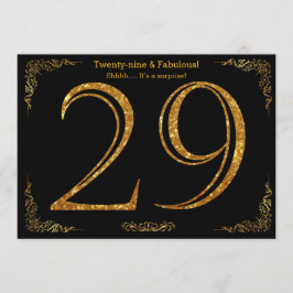 Convites 29.a Festa de aniversário,Gatsby styl,dourado pret