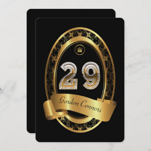 Convites 29o, homem da mulher da festa de aniversário, cor