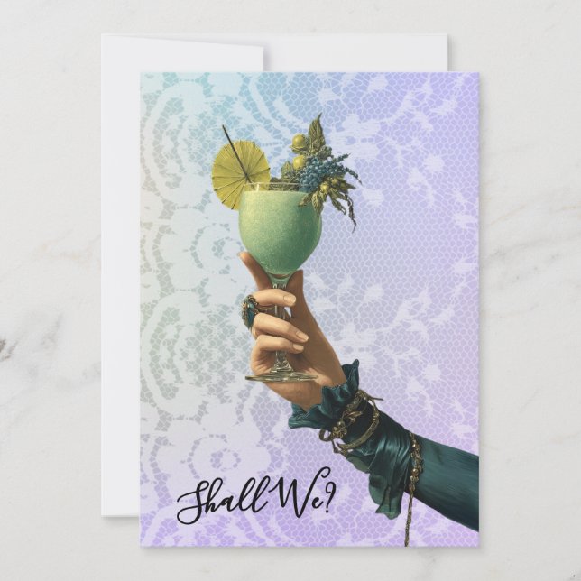 Convites *~* 2 A101 Coquetel FOTO Ornamentado  ENSAIO DE NO (Frente)