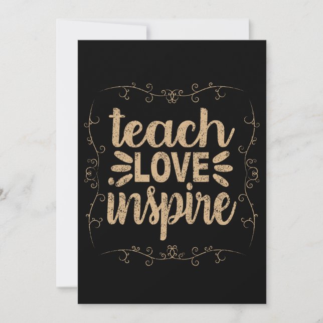 Convites 2- Camisa Teach Love Inspire, Professor Retro Vint (Frente)