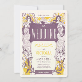 Convites 2 Casamento de Estilo Letterpress entre Mulheres e