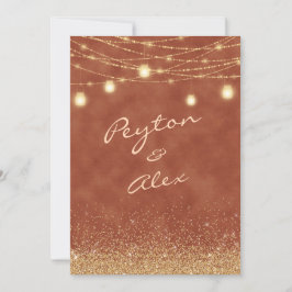 Convites 2 Casamento Dourado com Lado Terracotta