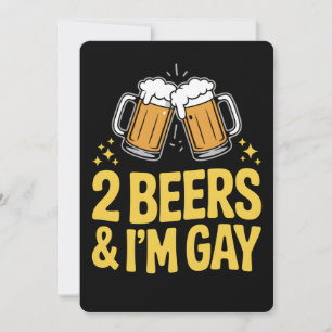 Convites 2 cervejas e eu sou Gay Engraçado Orgulho LGBTQ Al