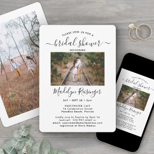 Convites 2 Chá de panela de Caligrafia Moderna Elegante de