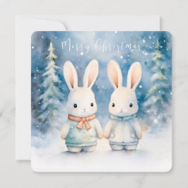 Convites 2 coelhos de Natal