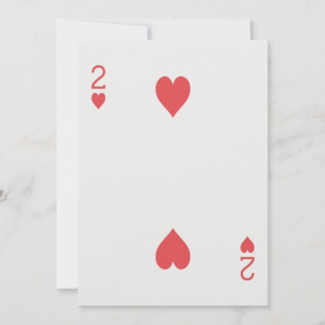 Convites 2 de Copas Carta de Jogador Casamento (Frente)