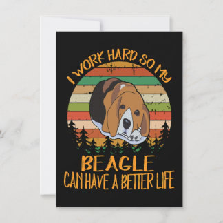Convites 2 Eu Trabalho Duro Para Que Meu Beagle Tenha Uma V