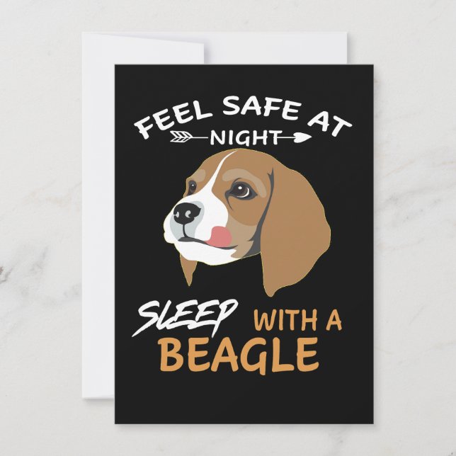 Convites 2 Feel Safe At Night Sleep With A Beagle (Frente)