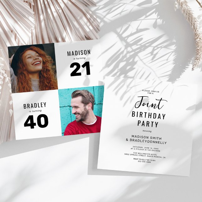 Convites 2 Festa de aniversário comum de fotos (Criador carregado)