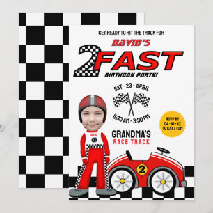 Convites 2 Festa de aniversário Rápida - Driver De Carro Ra