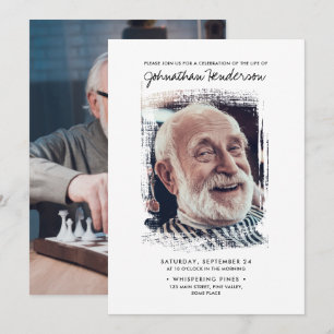 Convites 2-Foto Celebração da Vida/Funeral/Memorial