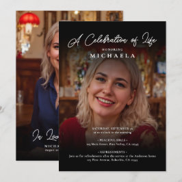 Convites 2-Foto Celebração da Vida/Funeral/Memorial
