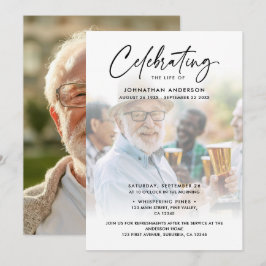 Convites 2-Foto Celebração da Vida/Funeral/Memorial