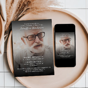 Convites 2-Foto Celebração da Vida/Funeral/Memorial