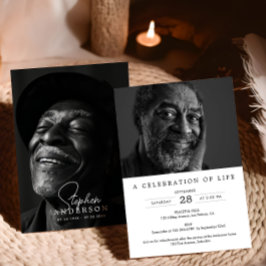 Convites 2-Foto Celebração da Vida/Funeral/Memorial
