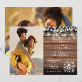 Convites 2 Foto Corda Luz Russo Jars Greenery Casamento