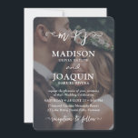 Convites 2 Foto Elegante Script Simples Casamento Monograma<br><div class="desc">Convide a família e os amigos para uma comemoração de casamento simplesmente elegante com um na moda monograma de 2 fotos. As imagens e todos os textos são simples de personalizar para incluir quaisquer detalhes de sua escolha. (DICA DE IMAGEM: Uma maneira fácil de centralizar uma foto exatamente como você...</div>