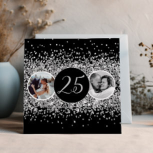 Convites 2 Foto então e agora aniversário de casamento