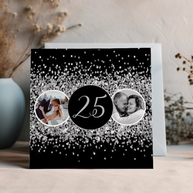 Convites 2 Foto então e agora aniversário de casamento (Criador carregado)