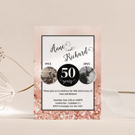 Convites 2 Foto então e agora qualquer aniversário de casam