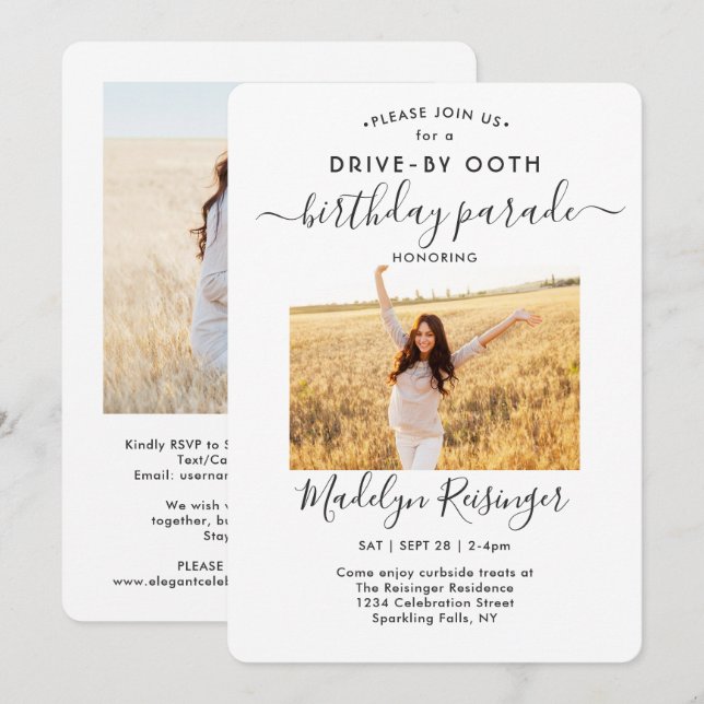 Convites 2 Foto por Festa de aniversário de Distância Socia (Frente/Verso)