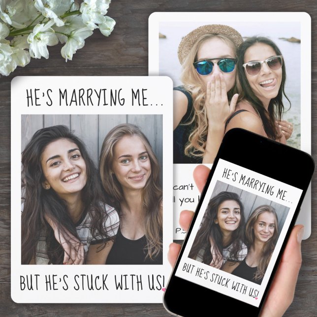 Convites 2 Fotografias Engraçadas Bridesmaid / Proposta de  (Criador carregado)