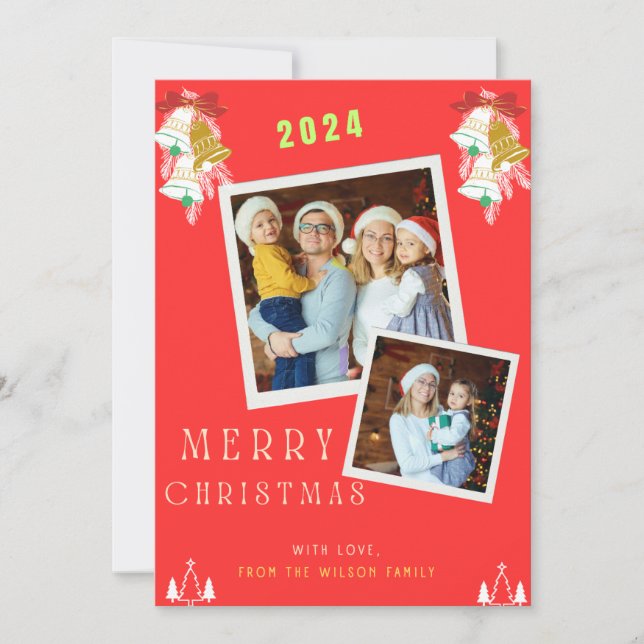 Convites 2 fotos da família de Natal (Frente)