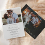 Convites 2 Fotos de Casamento de Script Moderno<br><div class="desc">2 Fotos Convite para Casamento de Script Moderno</div>