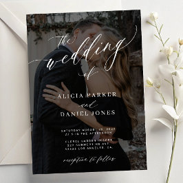 Convites 2 fotos do casamento do moderno programa de sobrep