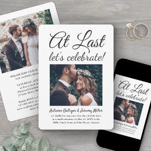 Convites 2 Fotos Por Fim Celebração da Recepção de Casament