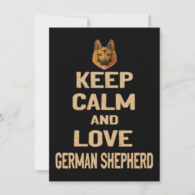 Convites 2 Keep Calm And Love German Shepherd (Frente)
