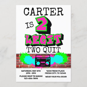 Convites 2 Legit 2 Sair do estilo de Grafite fresco dos ano