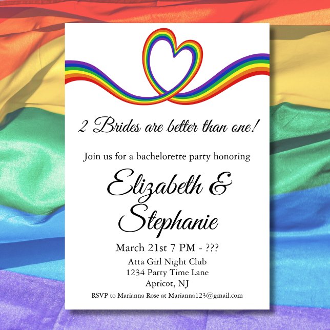 Convites 2 Noivas São Melhores Que Uma Bachelorette Lésbica (Criador carregado)