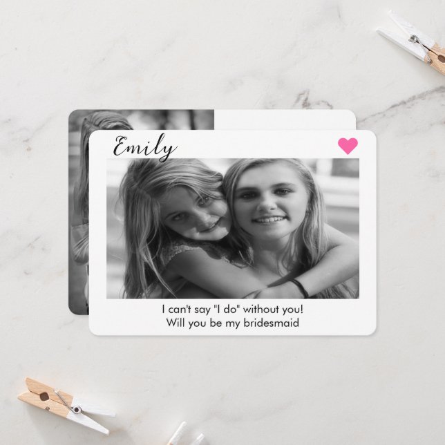 Convites 2 proposta de ponte de foto ou Madrinha de casamen (Frente/Verso In Situ)