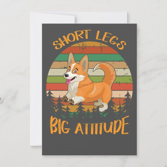 Convites 2 Short Legs Big Attitude corgi (Frente)