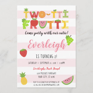 Convites 2-tti Frutti - Tutti Fruity Aniversário