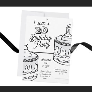 Convites 2D Boys Second Birthday Quic Style