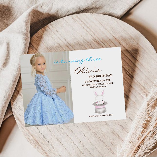 Convites 3ª Foto Bonita Convidar Festa de aniversário Rapar (Criador carregado)