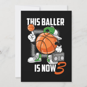 Convites 3º Aniversário do Jogador de Basquete Engraçado